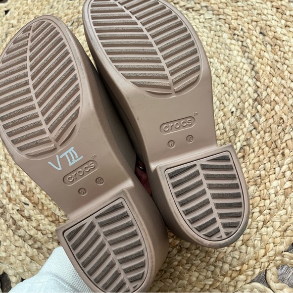 Crocs Brooklyn High Shine Slide Heel Latte Tan Women's size 10 - Picture 6 of 7